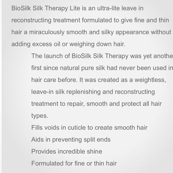 🌻 Biosilk Silk Therapy Lite Leave In Treatment New - Picture 4 of 4